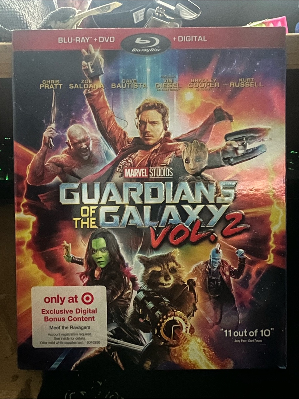 Marvel Guardians of the Galaxy Vol. 2 Blu-ray + DVD + Digital - Red Cover